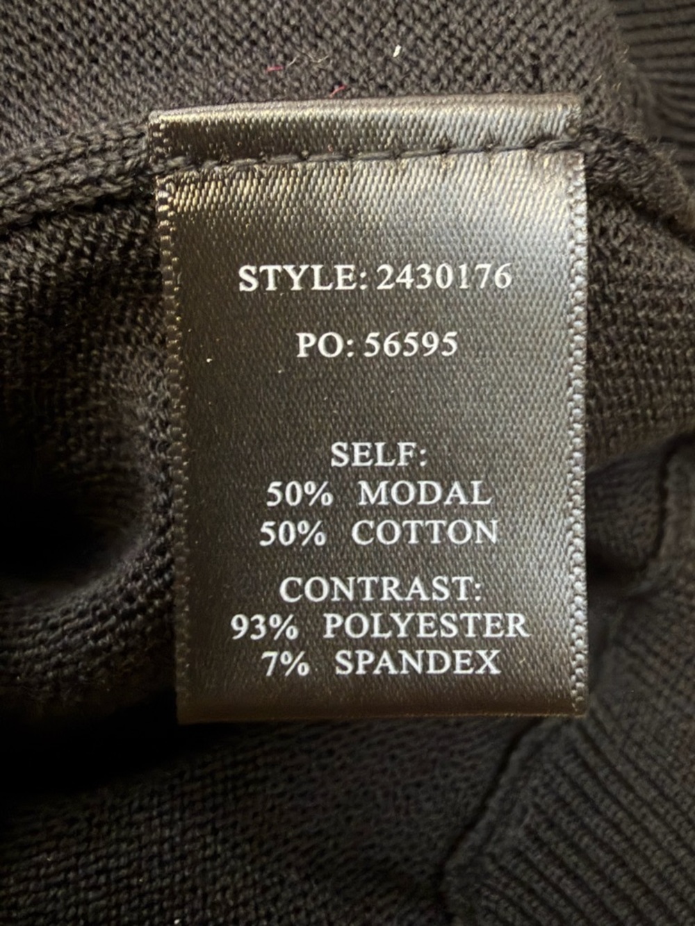 Current Air Black Long-Sleeve Top with Sheer Patterned Sleeves - Picture 7 of 8